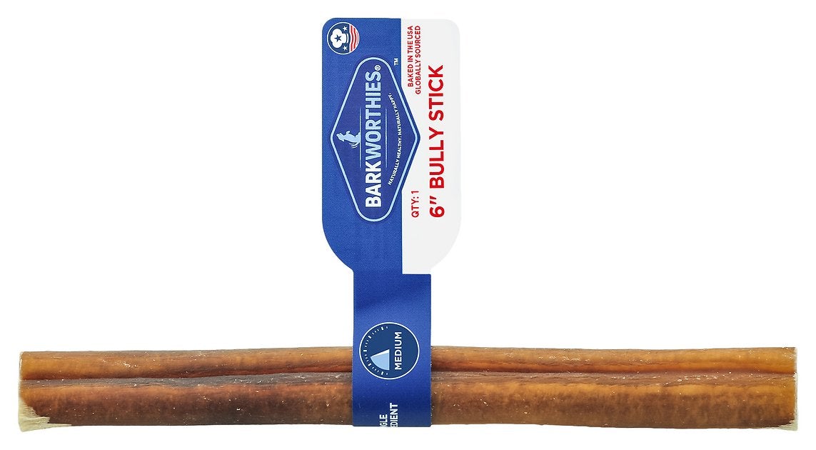 Barkworthies Naturally Scented Dog Bully Sticks 6" - 75 ct Case - Case of 1