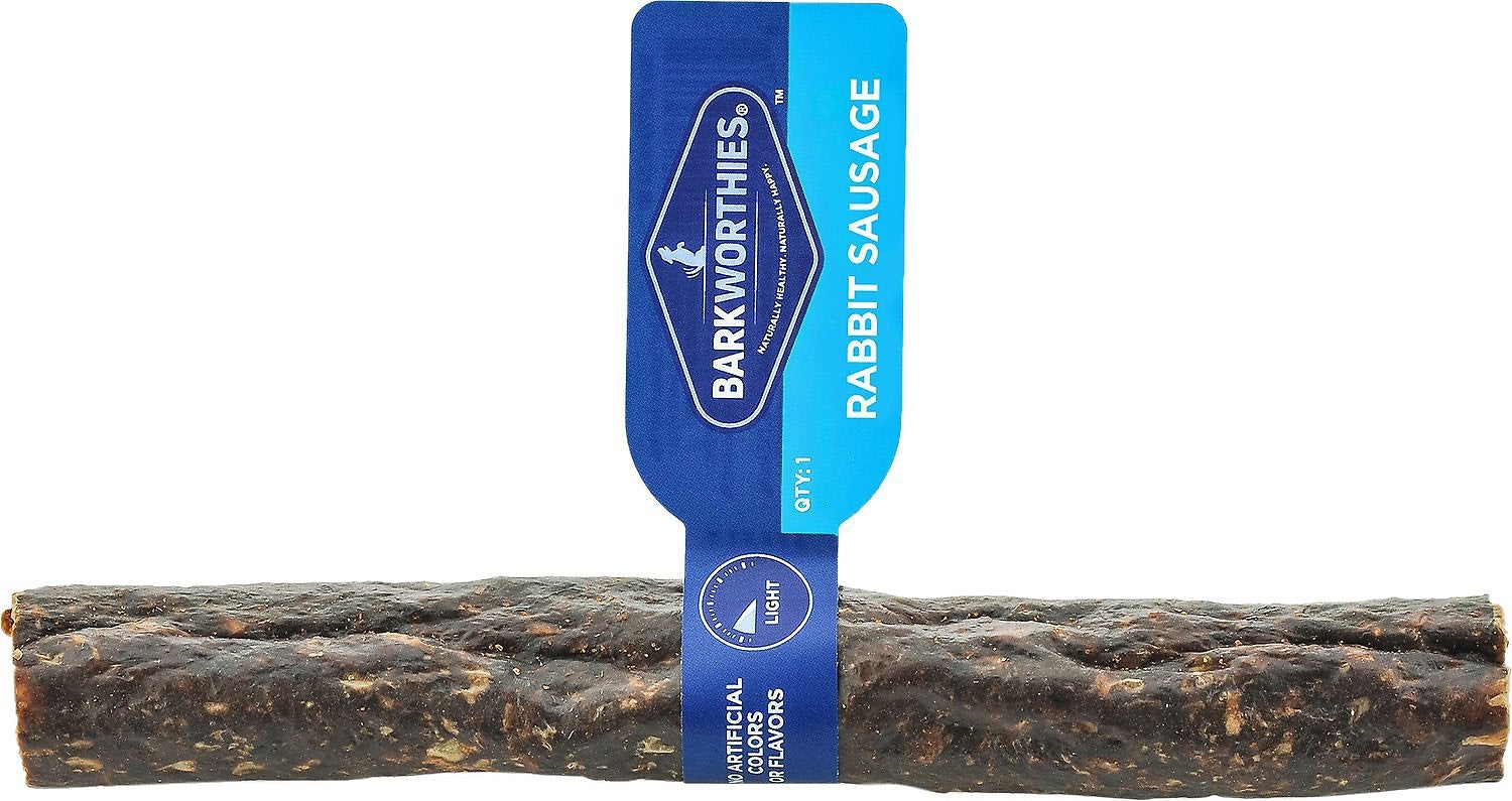 Barkworthies Rabbit Sausage Dog Chew Treat - 50 ct Case - Case of 1