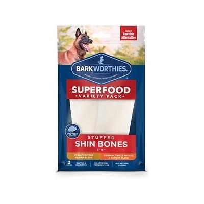 Barkworthies Variety Pack Stuffed Shin Bones 5-6" Dog Chew Treat - (2pk SURP)