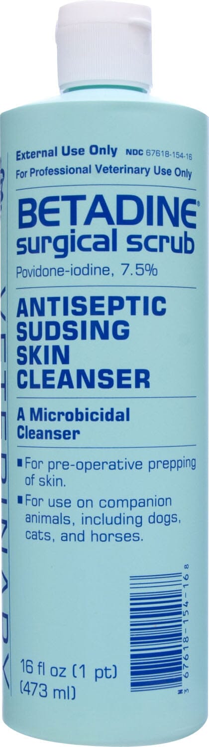 Betadine Surgical Scrub Veterinary Supplies Clean Sanitize & Misc - 16 Oz