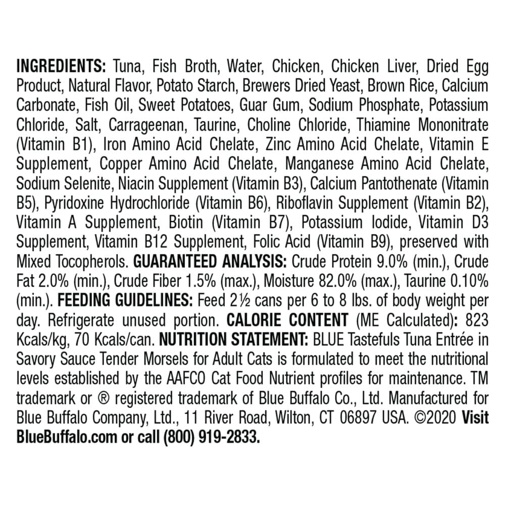 Blue Buffalo Tastefuls Natural Tender Morsels Tuna Entree Wet Cat Food