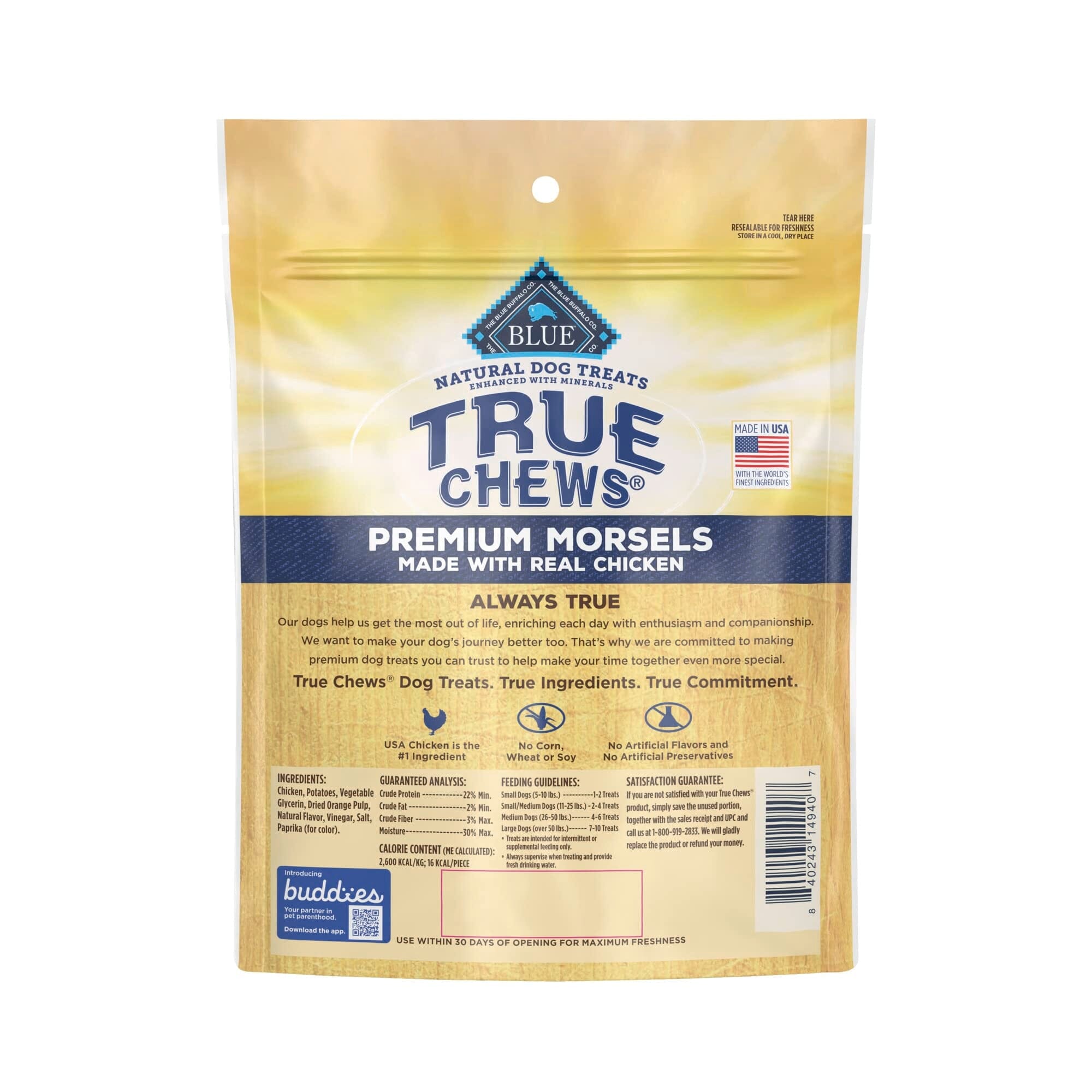Blue Buffalo True Chews Premium Morsals Chicken Natural Dog Treats - 12 Oz