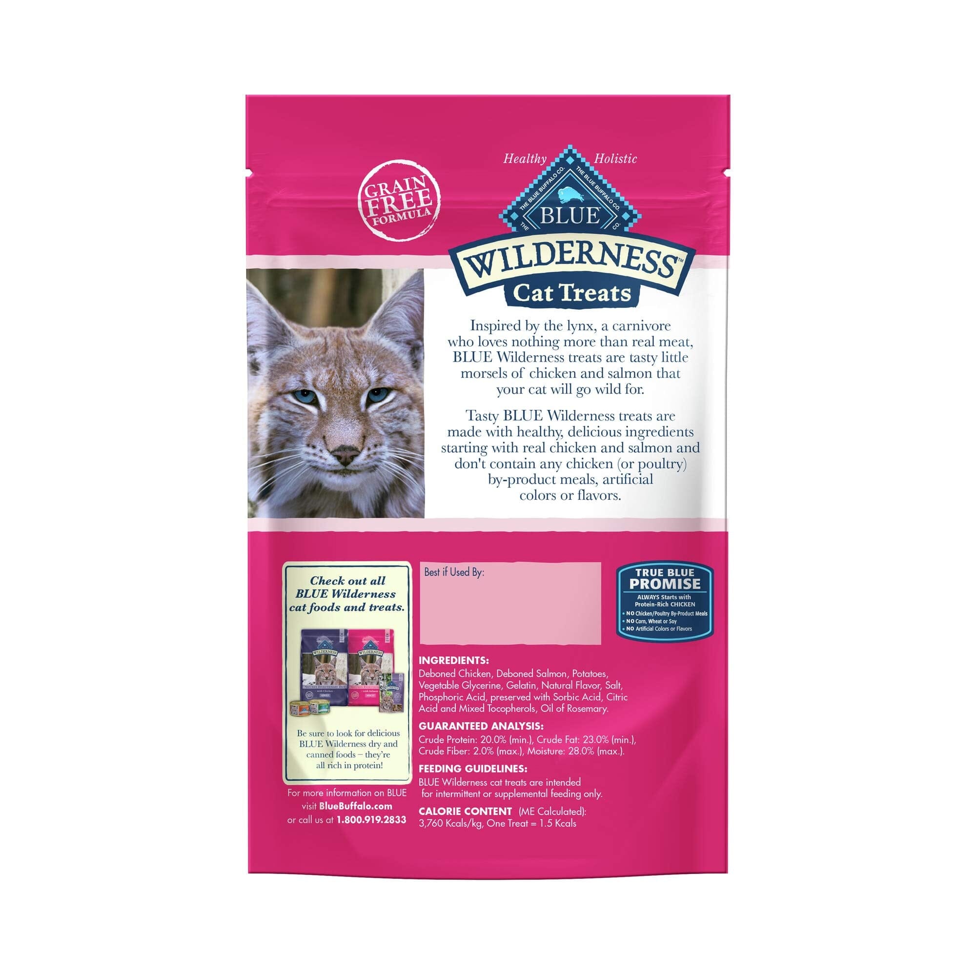 Blue Buffalo Wilderness Grain-Free Chicken and Salmon Soft Moist Cat Treats - 2 Oz