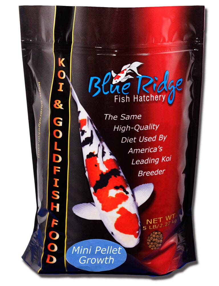 Blue Ridge Fish Hatchery Growth Formula Pellet Fish Food for Koi and Goldfish - 2 lb - Mini