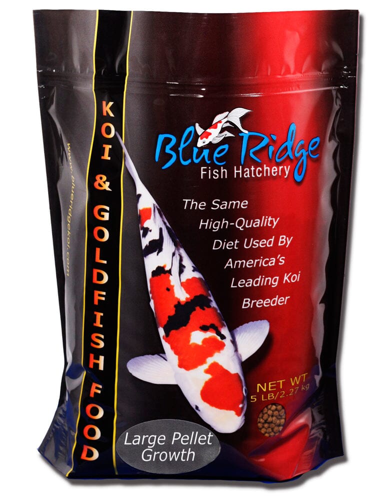 Blue Ridge Fish Hatchery Growth Formula Pellet Fish Food for Koi and Goldfish - 2 lbs - Large