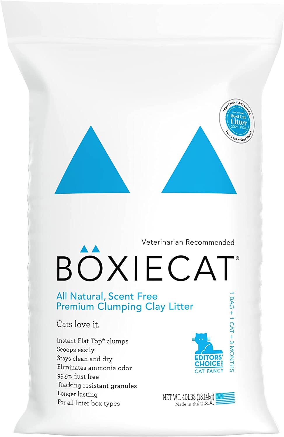 Boxiecat Scent-Free Clay Cat Litter - 40 Lbs
