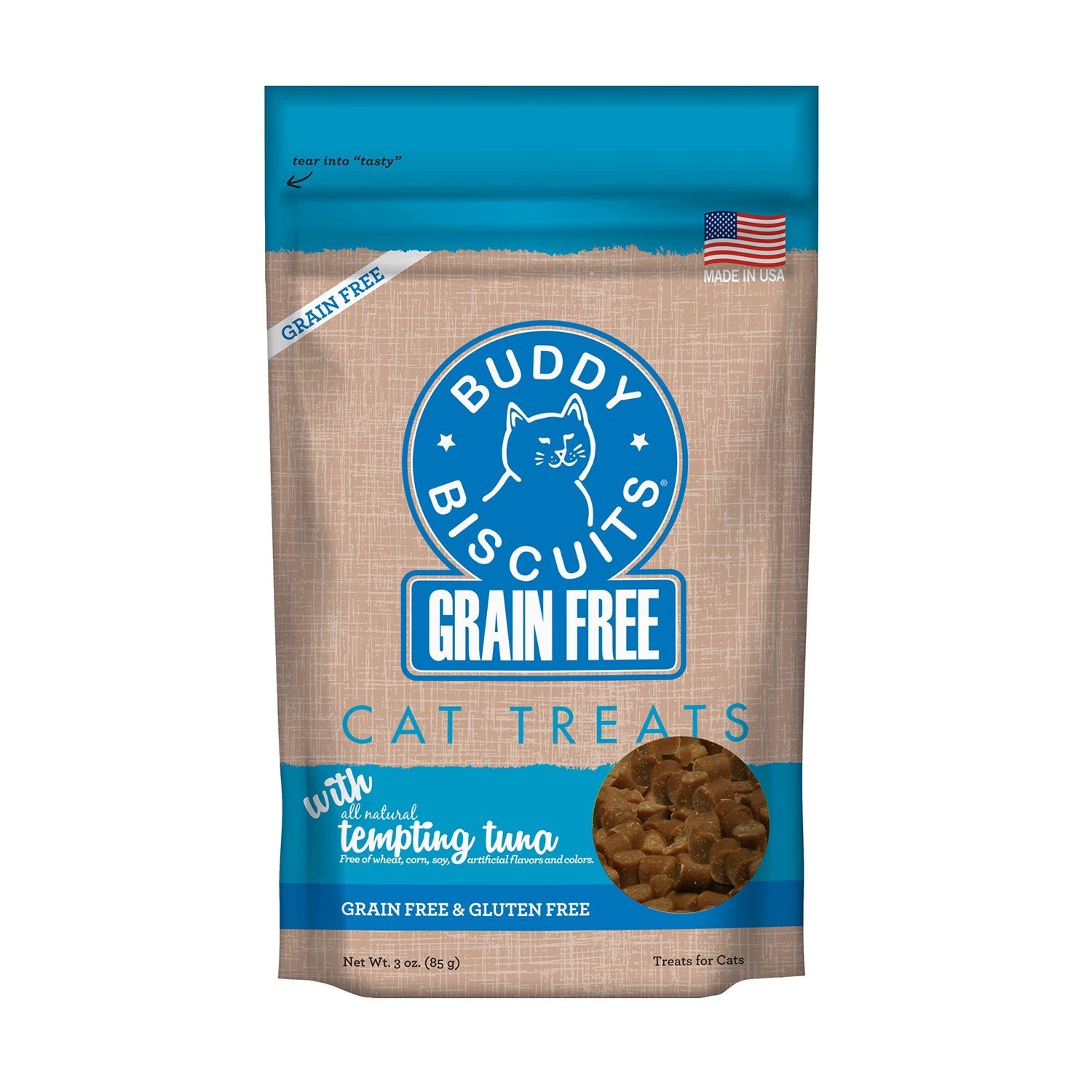 Buddy Biscuits Grain-Free Tempting Tuna Soft and Chewy Cat Treats - 3 oz Bag