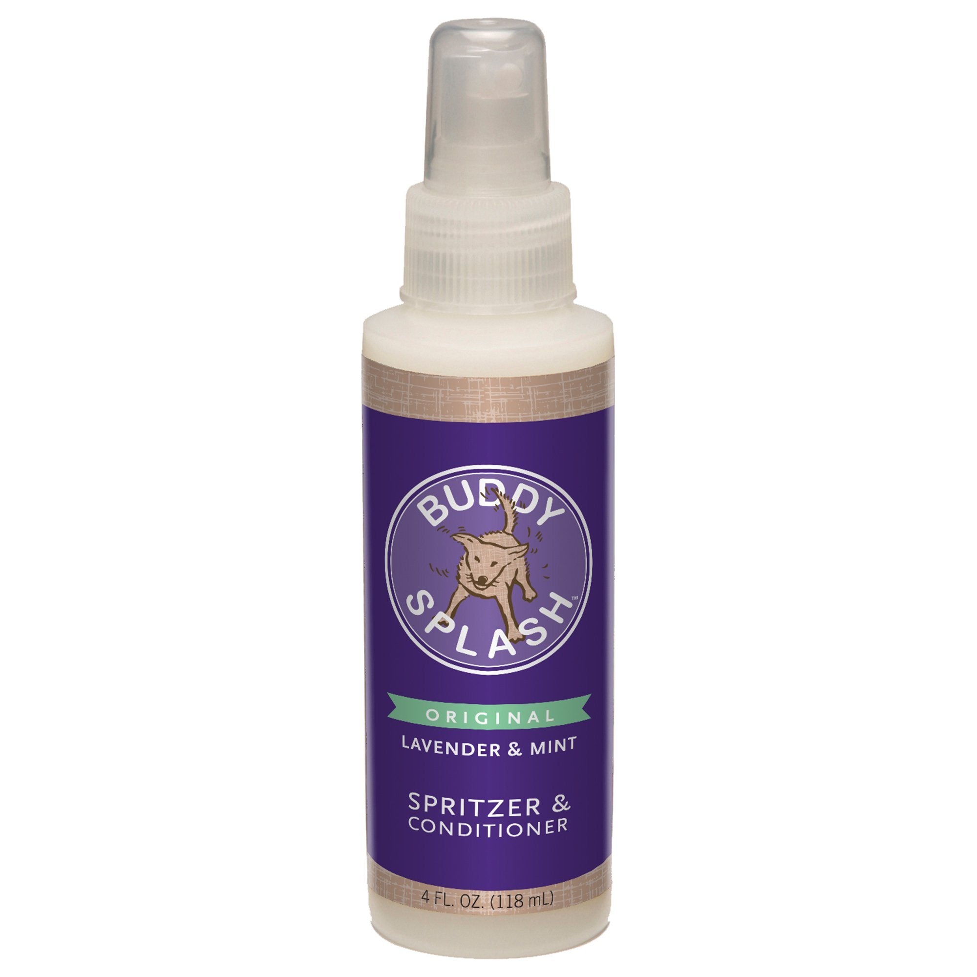 Buddy Wash Lavender & Mint Splash Spritzer Dog Deodorizer and Conditioner - 4 oz Bottle
