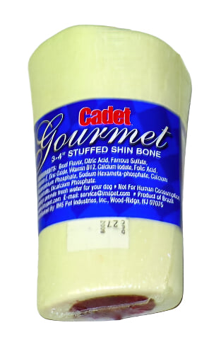 Cadet Stuffed Shin Bone Natural Dog Chews - Beef - 3-4 In - 24 Pack