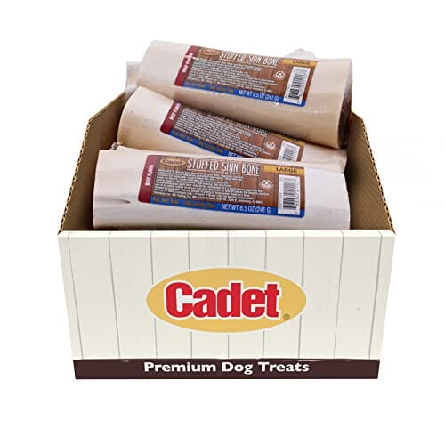 Cadet Stuffed Shin Bone Natural Dog Chews - Beef - 5-6 In - 18 Pack