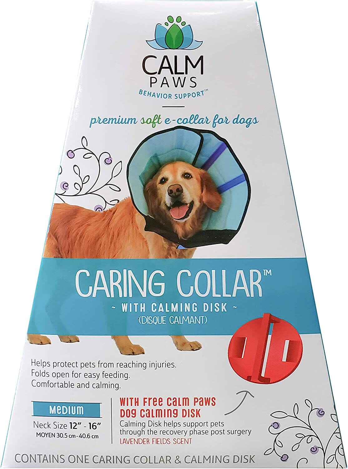 Calm Paws Caring Dog Collar with Calming Disk for Dogs - Medium