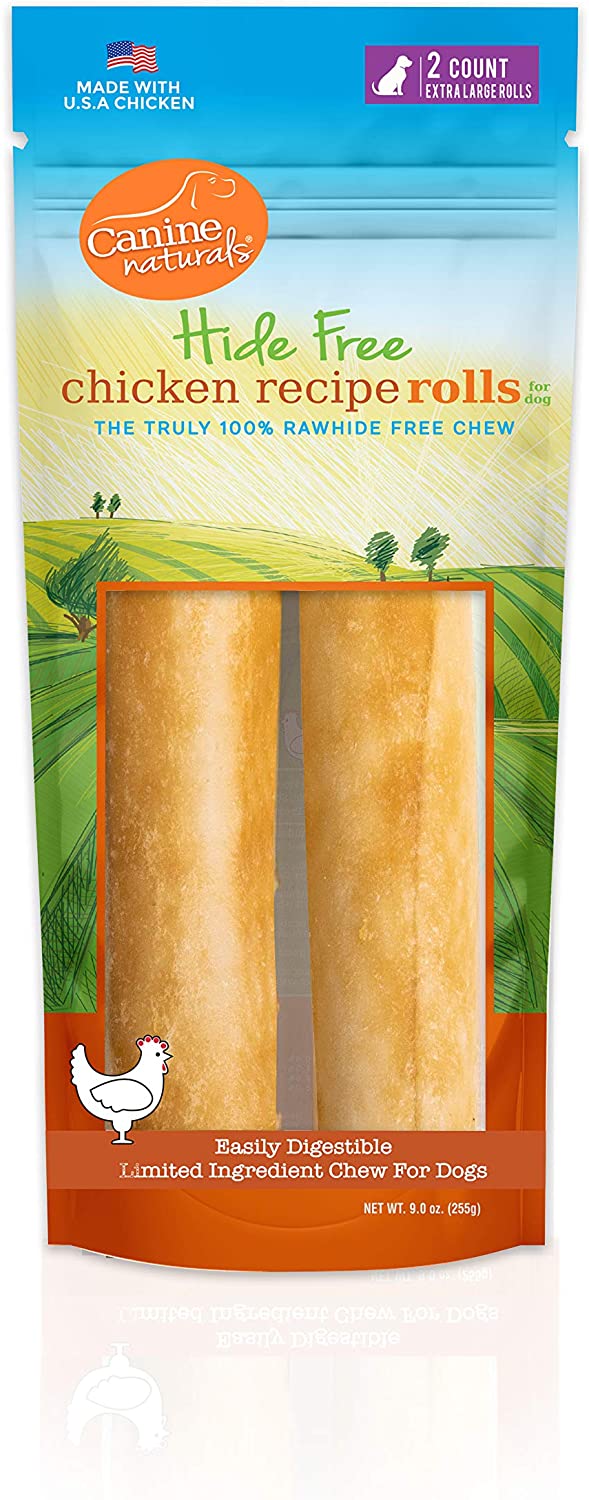 Canine Naturals Hide-Free Chicken Rolls Natural Dog Chews - 10 Inch - 9 oz - 2 Count