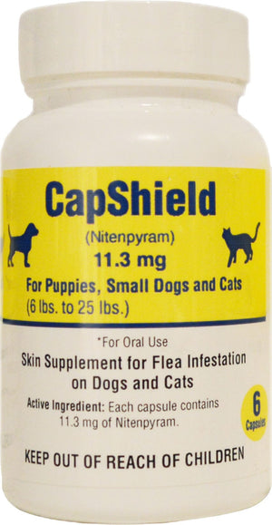 Capshield Flea and Tick Protection Tablets for Dogs & Cats - 6 - 25 Lbs - 6 Count
