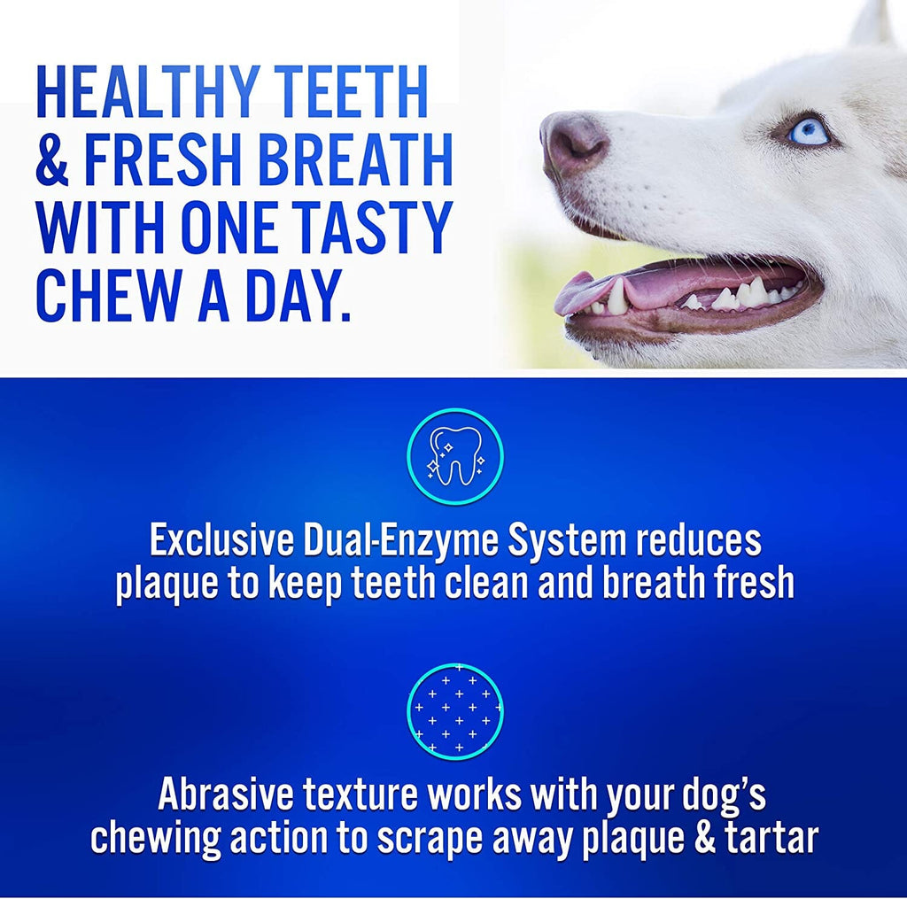C.E.T. Enzymatic Oral Hygiene Chews for Dogs - Beef and Poultry - Medium - 30 Count  
