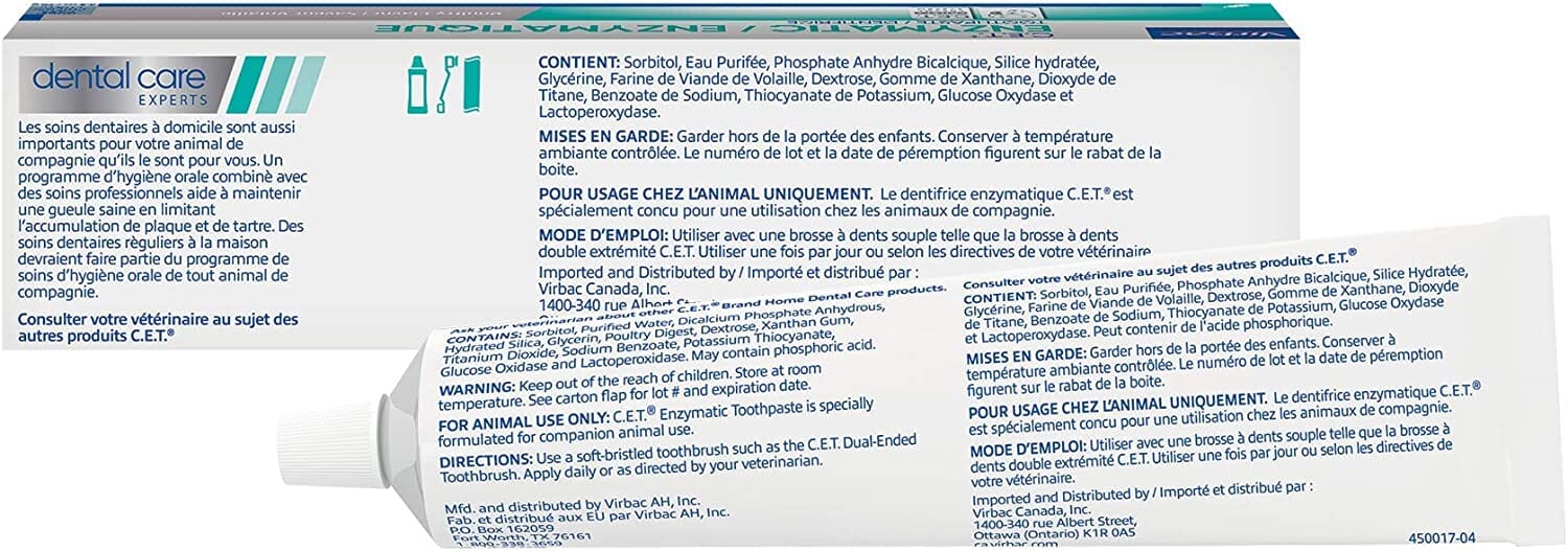 C.E.T. Enzymatic Toothpaste for Dogs & Cats - Poultry - 2.5 Oz - 70 Gm