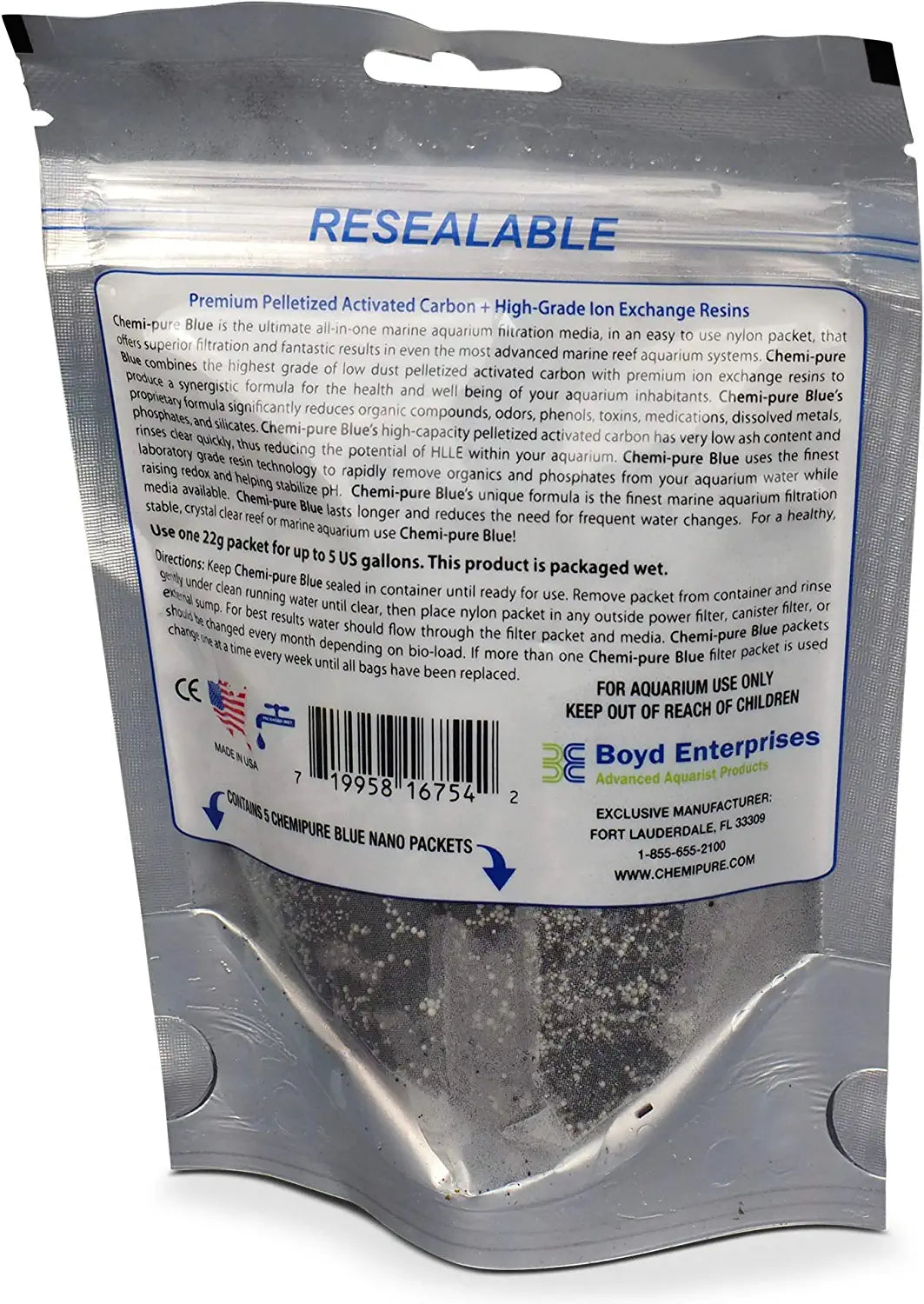 Chemi-Pure Blue Nano Packs Aquarium Filter Insert - 22 G - 5 Pack