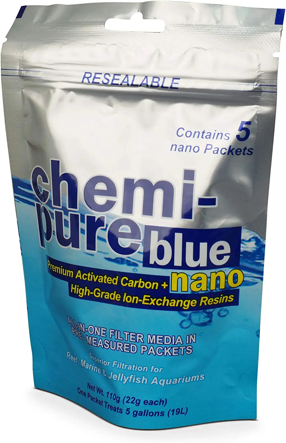 Chemi-Pure Blue Nano Packs Aquarium Filter Insert - 22 G - 5 Pack