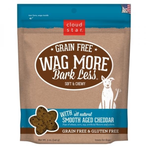 Cloud Star Wag More Bark Less Grain-Free Aged Cheddar Cheese Soft and Chewy Dog Treats - 5 oz Bag