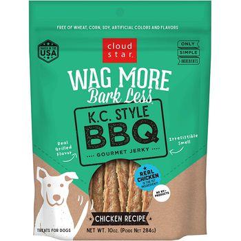 Cloud Star Wag More Bark Less Kansas City Style BBQ Chicken Grilled Jerky Dog Jerky Treats - 10 oz Bag