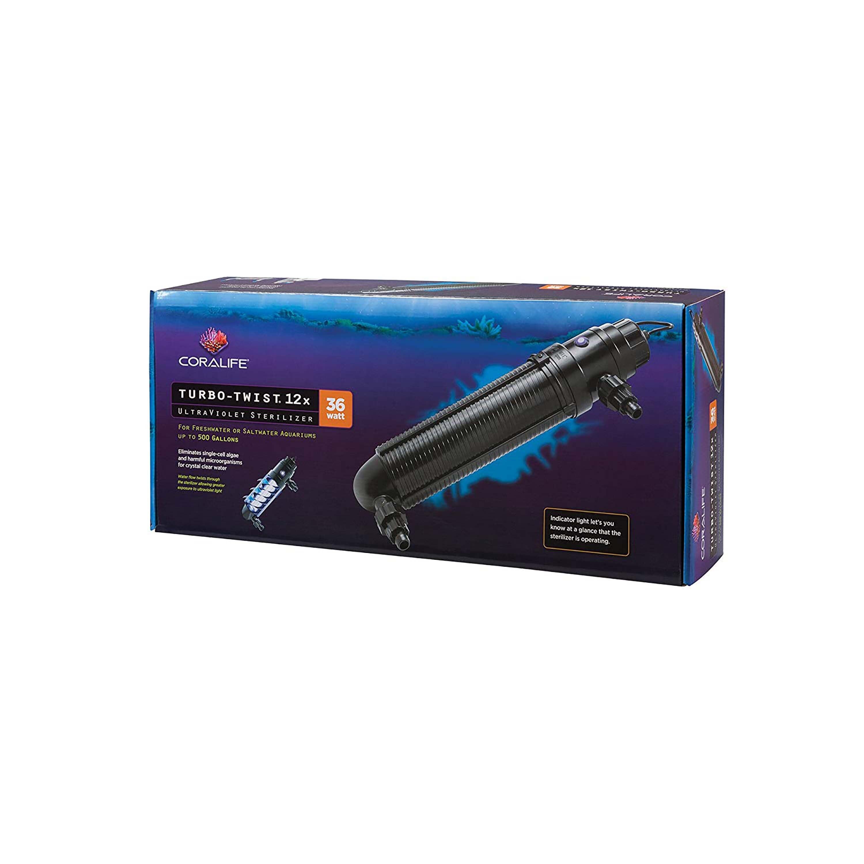 Coralife Turbo-Twist UV Sterilizer - 12X - 36 W - Up To 500 gal