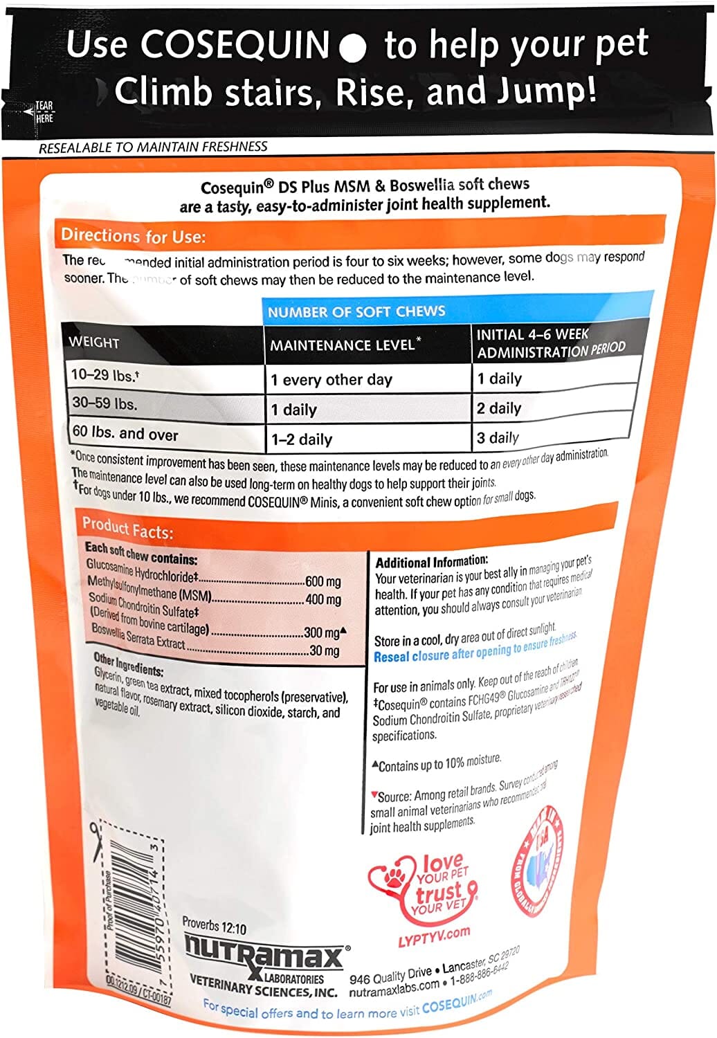 Cosequin Pro Ds Joint Supplement Chews for Dogs - 60 Count