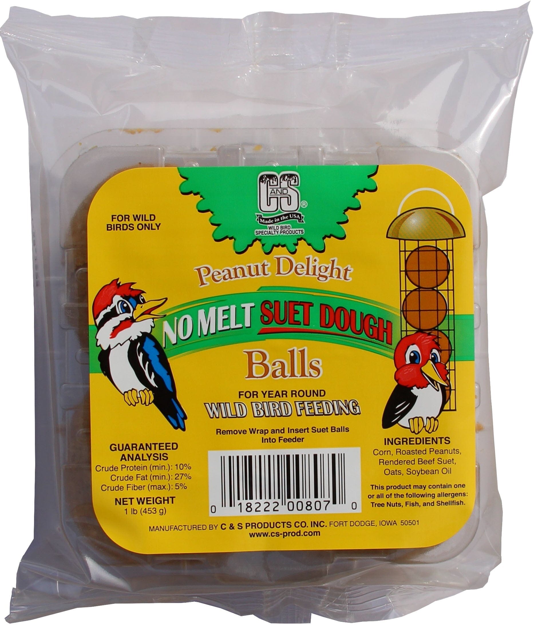C&S Delight Dough Ball Wild Bird Food - Peanut - 1 Lb