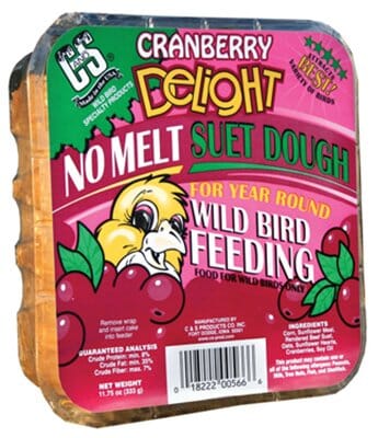 C&S Delight No Melt Suet Dough Wild Bird Food - Cranberry - 11.75 Oz