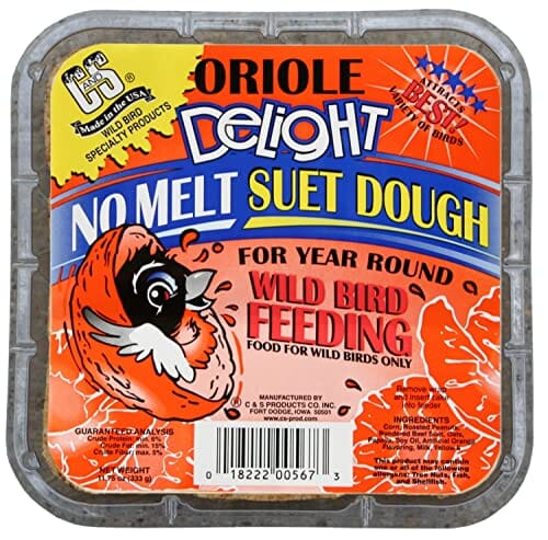C&S Delight No Melt Suet Dough Wild Bird Food - Oriole - 11.75 Oz