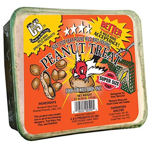 C&S Treat Suet Cakes Wild Bird Food - Peanut - 3.5 Lbs