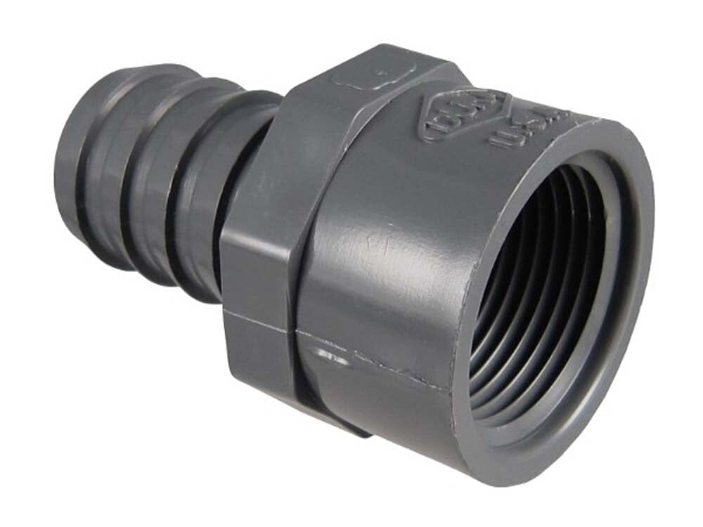 Danner Female Pipe Threaded X Barbed Fitting - Gray - 1 in
