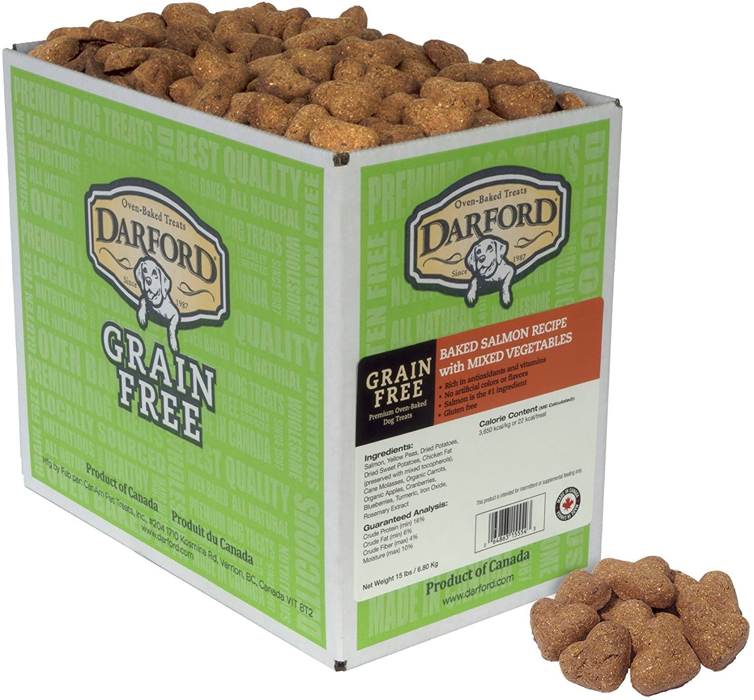 Darford Grain Free Baked Salmon w/Mixed Vegetables Bulk Dog Biscuits - 15 lb Bag