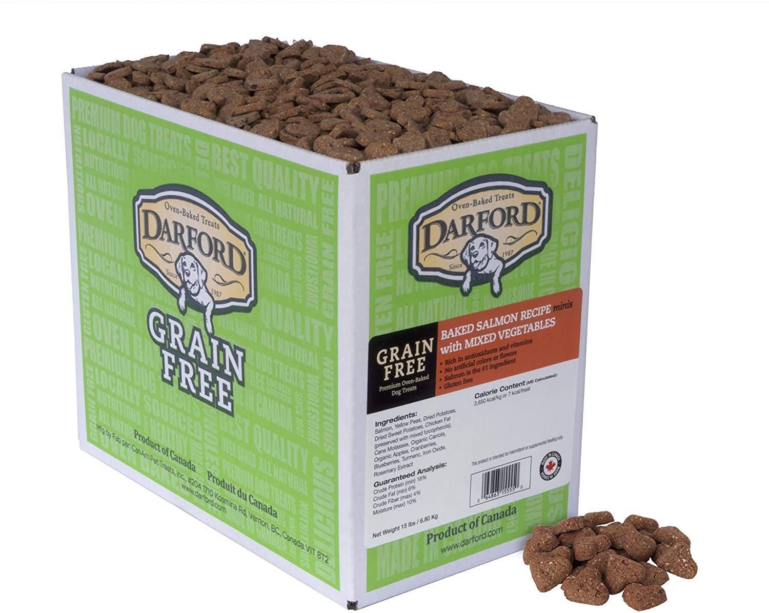 Darford Grain Free Baked Salmon w/Mixed Vegetables Mini's Bulk Dog Biscuits - 15 lb Bag