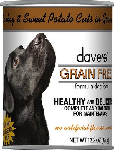Dave's Pet Food Grain Free Turkey & Sweet Potato Cuts in Gravy Canned Dog Food - 13.2 oz Cans - Case of 12
