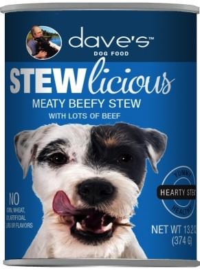 Dave's Pet Food Stewlicious Meaty Beefy Stew Canned Dog Food - 13 oz Cans - Case of 12