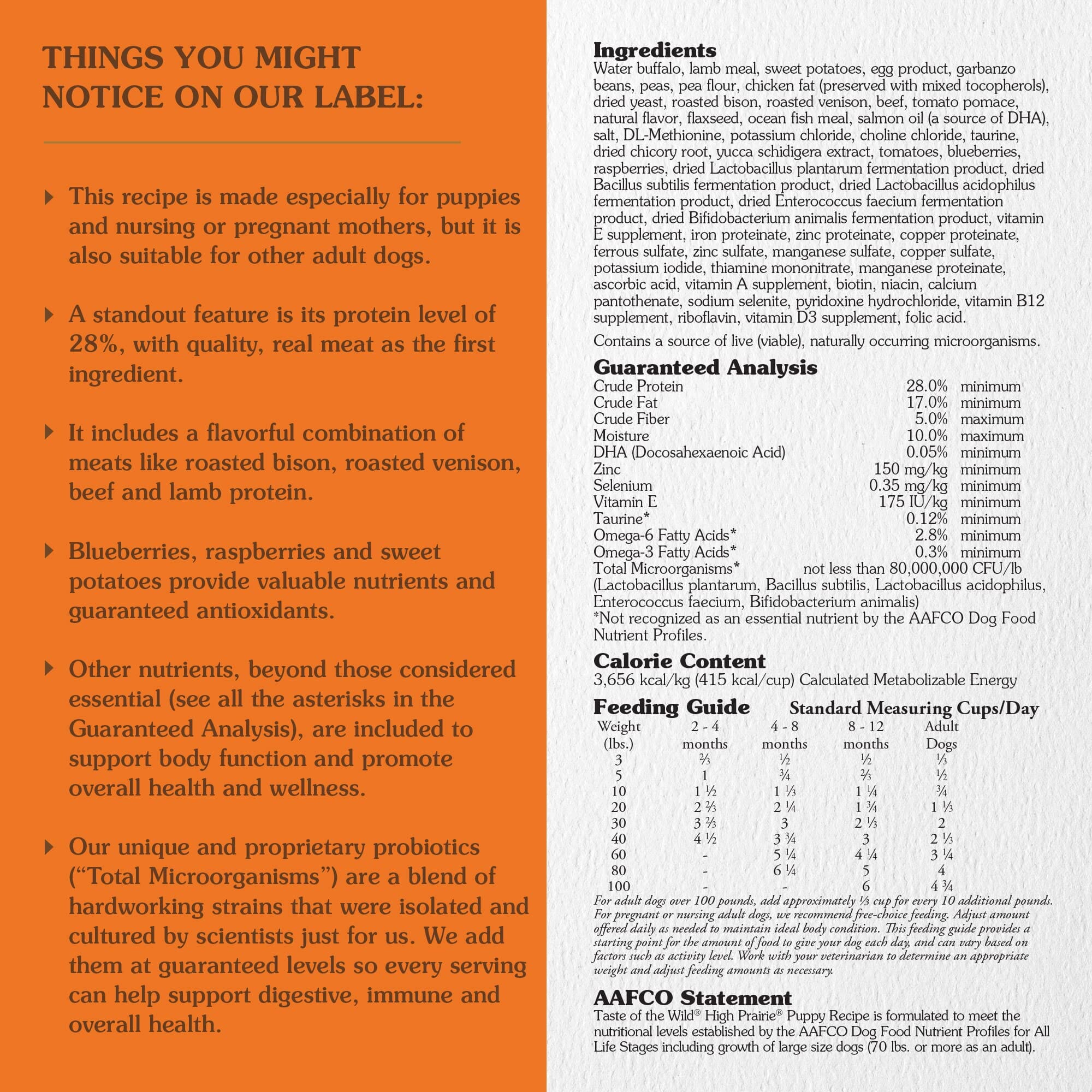 Diamond Pet Foods Taste Of The Wild Bison Venison and Lamb Grain-Free High Prairie Puppy Dry Dog Food - 5 Lbs