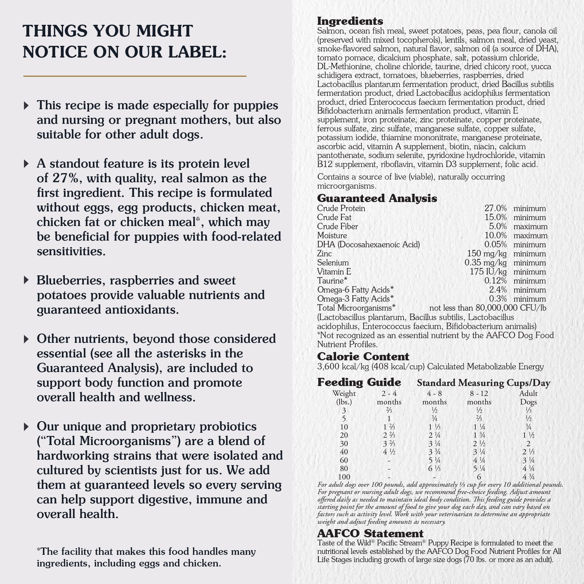 Diamond Pet Foods Taste Of The Wild Salmon and Oceanfish Grain-Free Pacific Stream Puppy Dry Dog Food - 5 Lbs