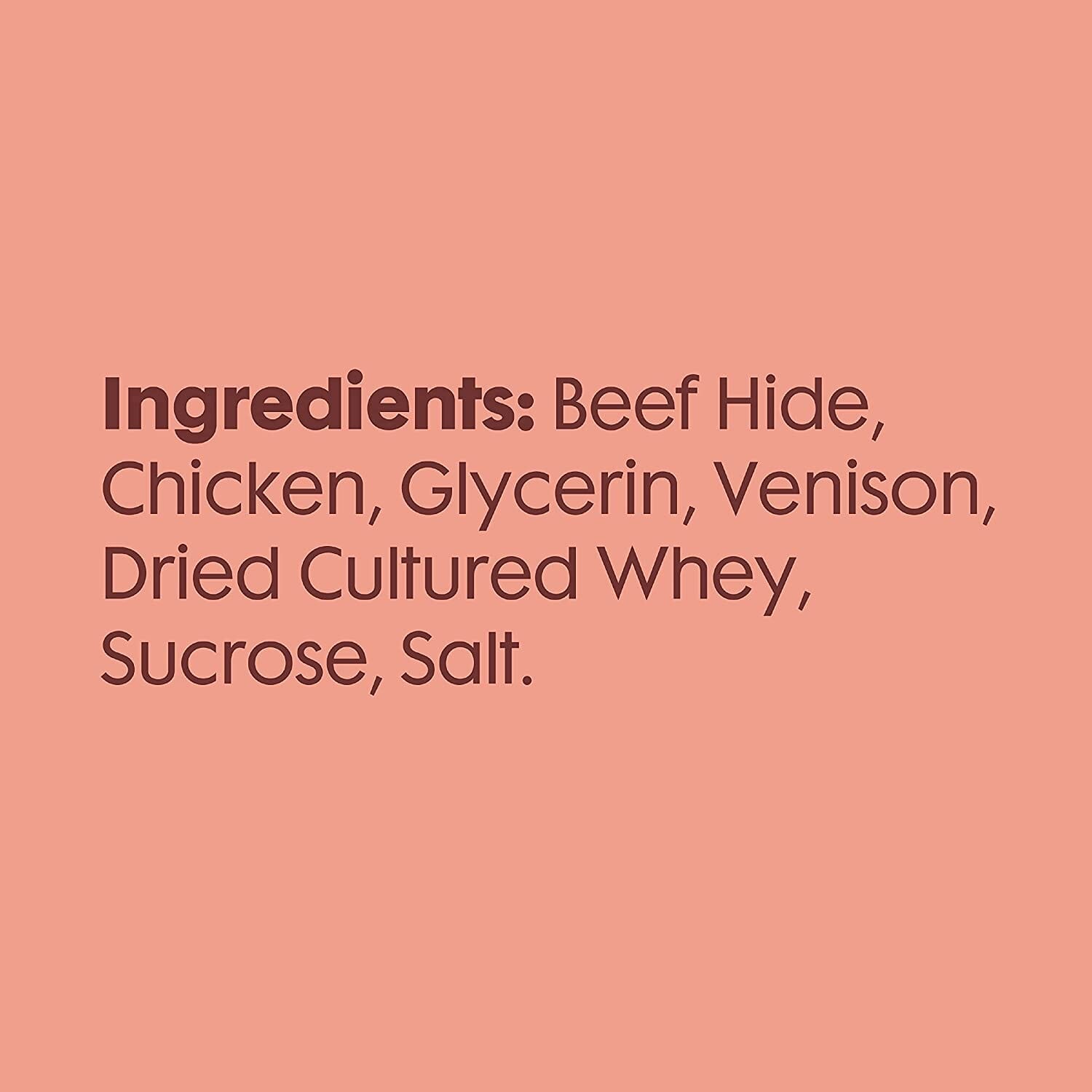 Dingo Better Belly Protein Twists Natural Dog Chews - Venison - 25 Pack