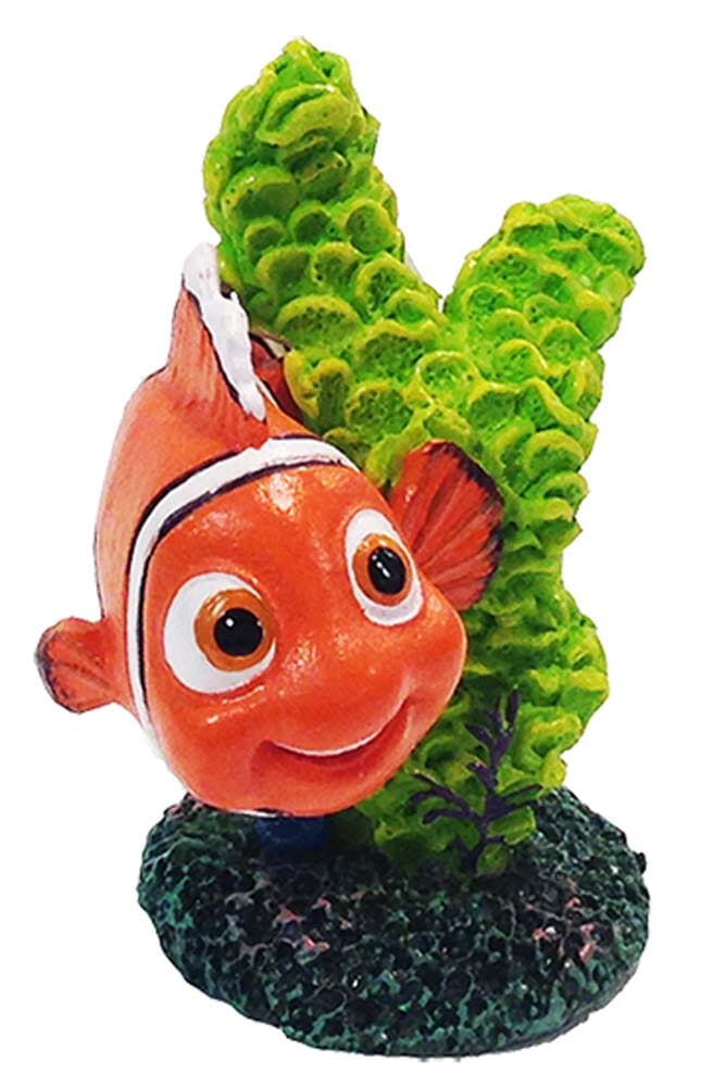Disney Finding Dory Nemo Aquarium Statue with Coral - Green/Orange - Small