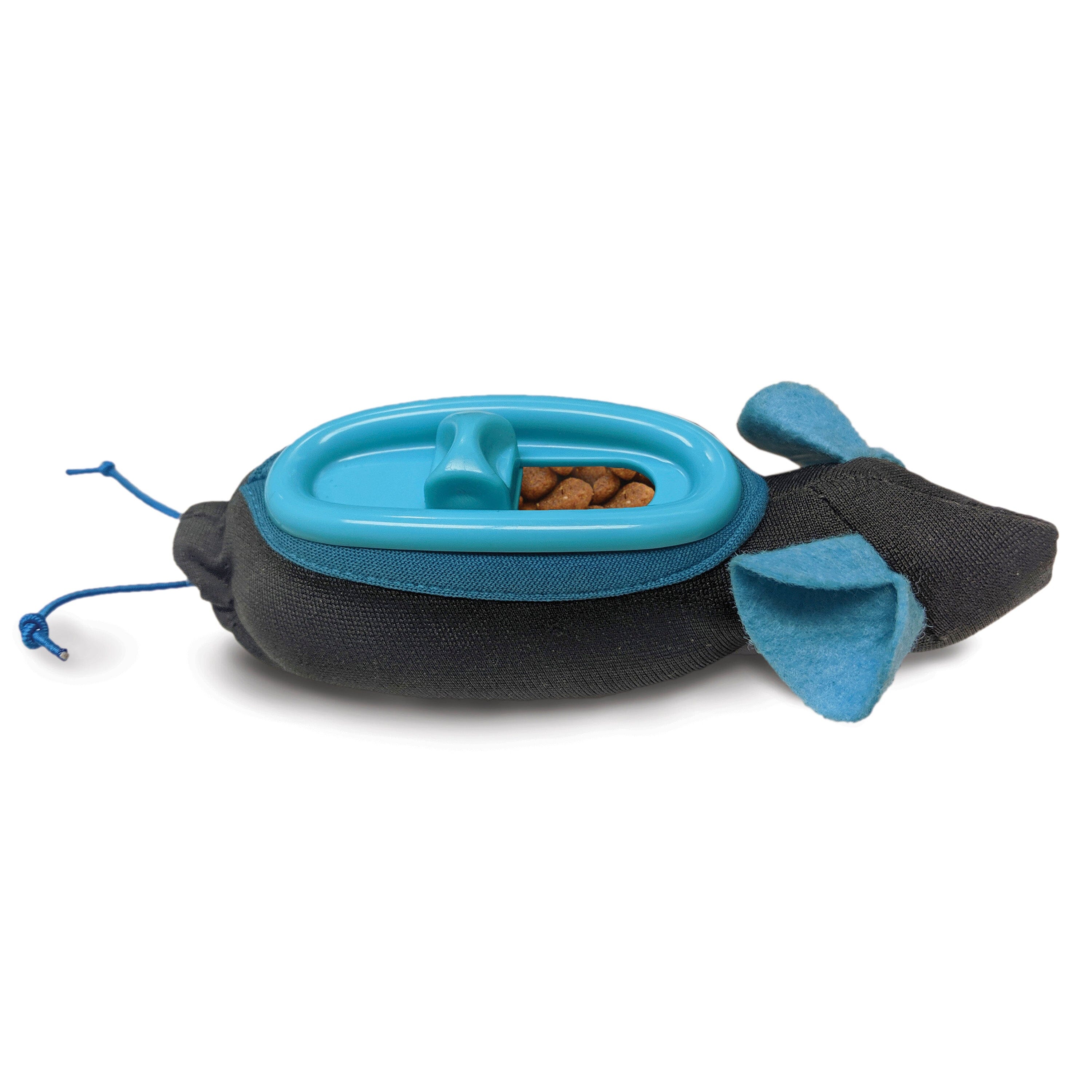 Doc & Phoebe The Hunting Snacker Cat Feeder - Black and Blue - 3.5 in