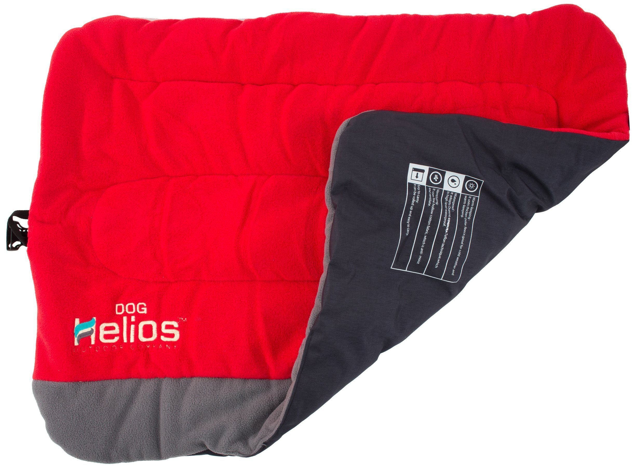 Dog Helios ® 'Combat-Terrain' Cordura-Nyco Reversible Nylon and Fleece Travel Camping Dog Bed Medium Red, Grey