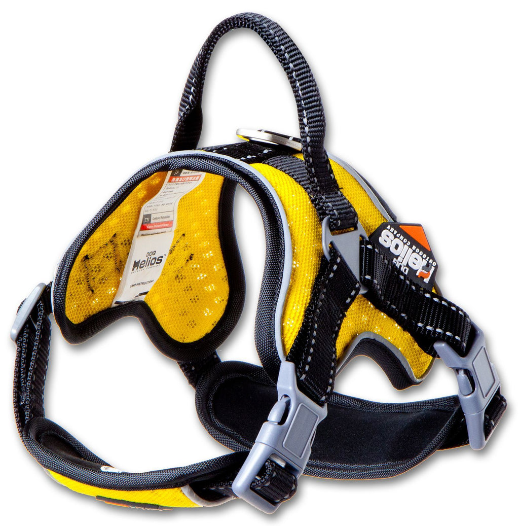 Dog Helios ® 'Scorpion' Sporty High-Performance Free-Range Dog Harness Yellow Small
