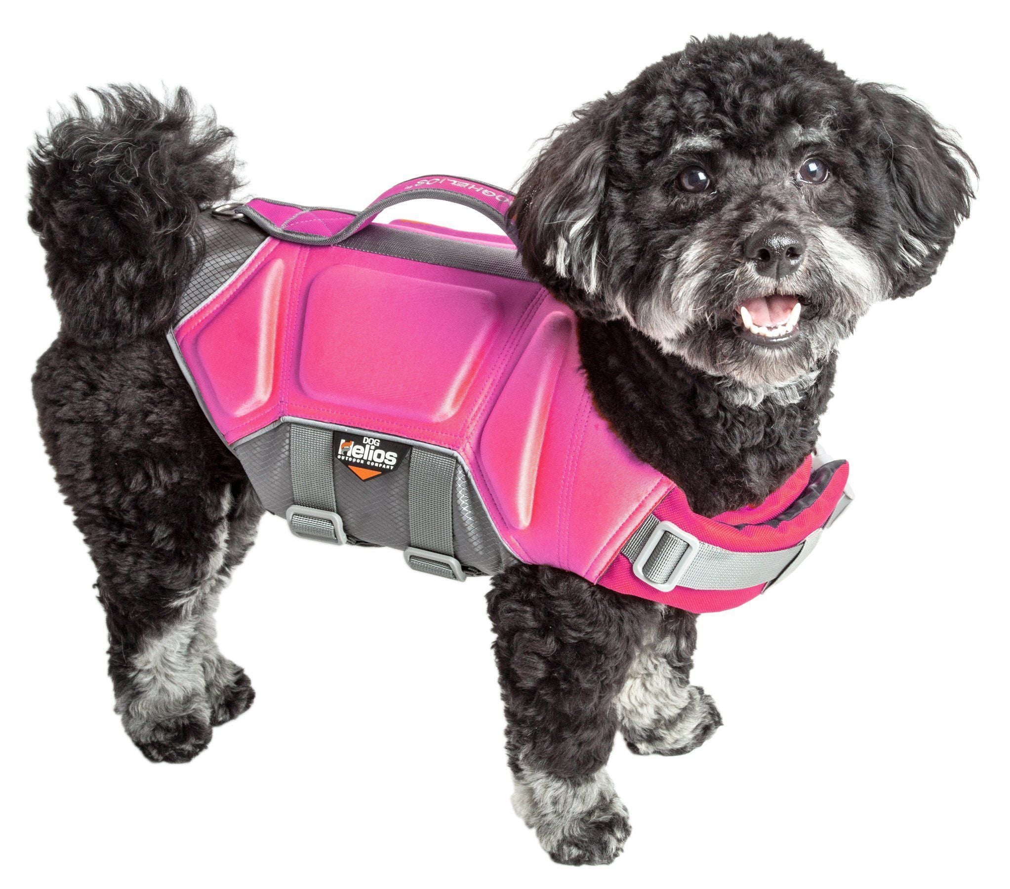 Dog Helios ® 'Tidal Guard' Multi-Point Strategically-Stitched Reflective Pet Dog Life Jacket Vest Small Pink