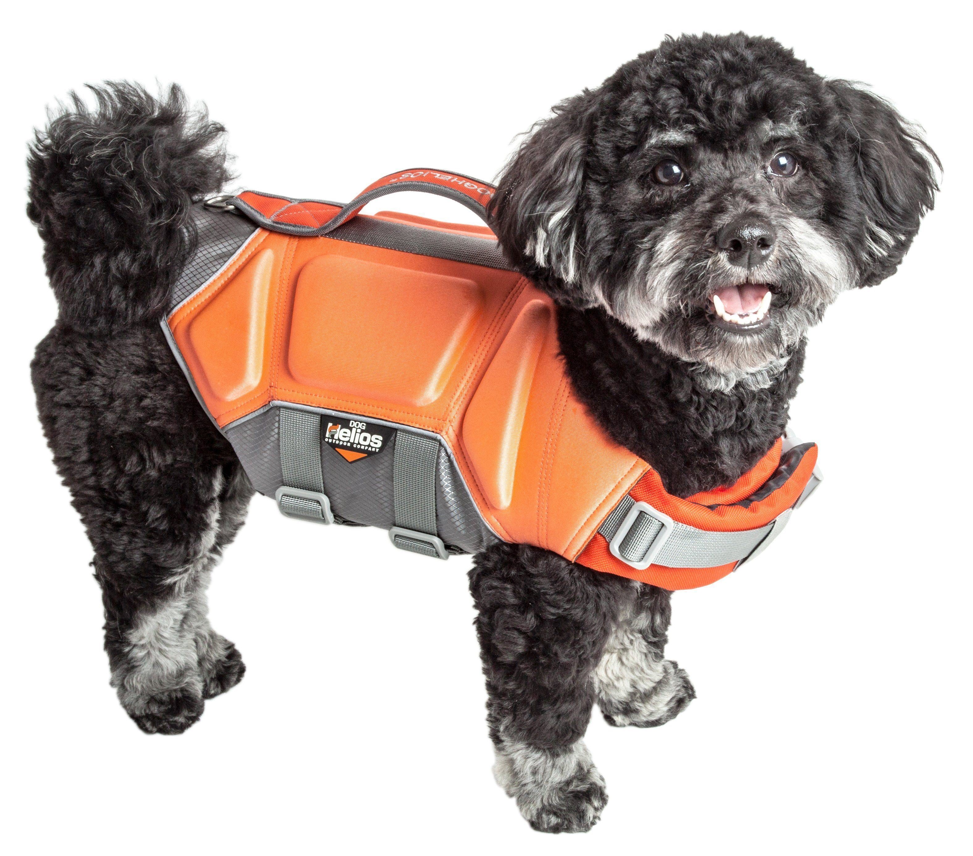 Dog Helios ® 'Tidal Guard' Multi-Point Strategically-Stitched Reflective Pet Dog Life Jacket Vest Small Orange