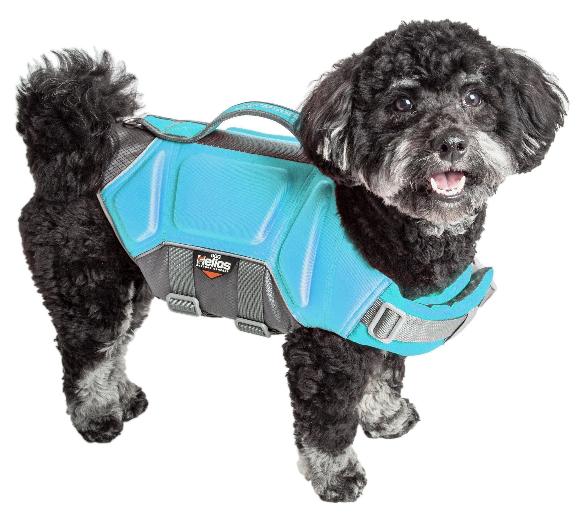 Dog Helios ® 'Tidal Guard' Multi-Point Strategically-Stitched Reflective Pet Dog Life Jacket Vest Small Light Blue