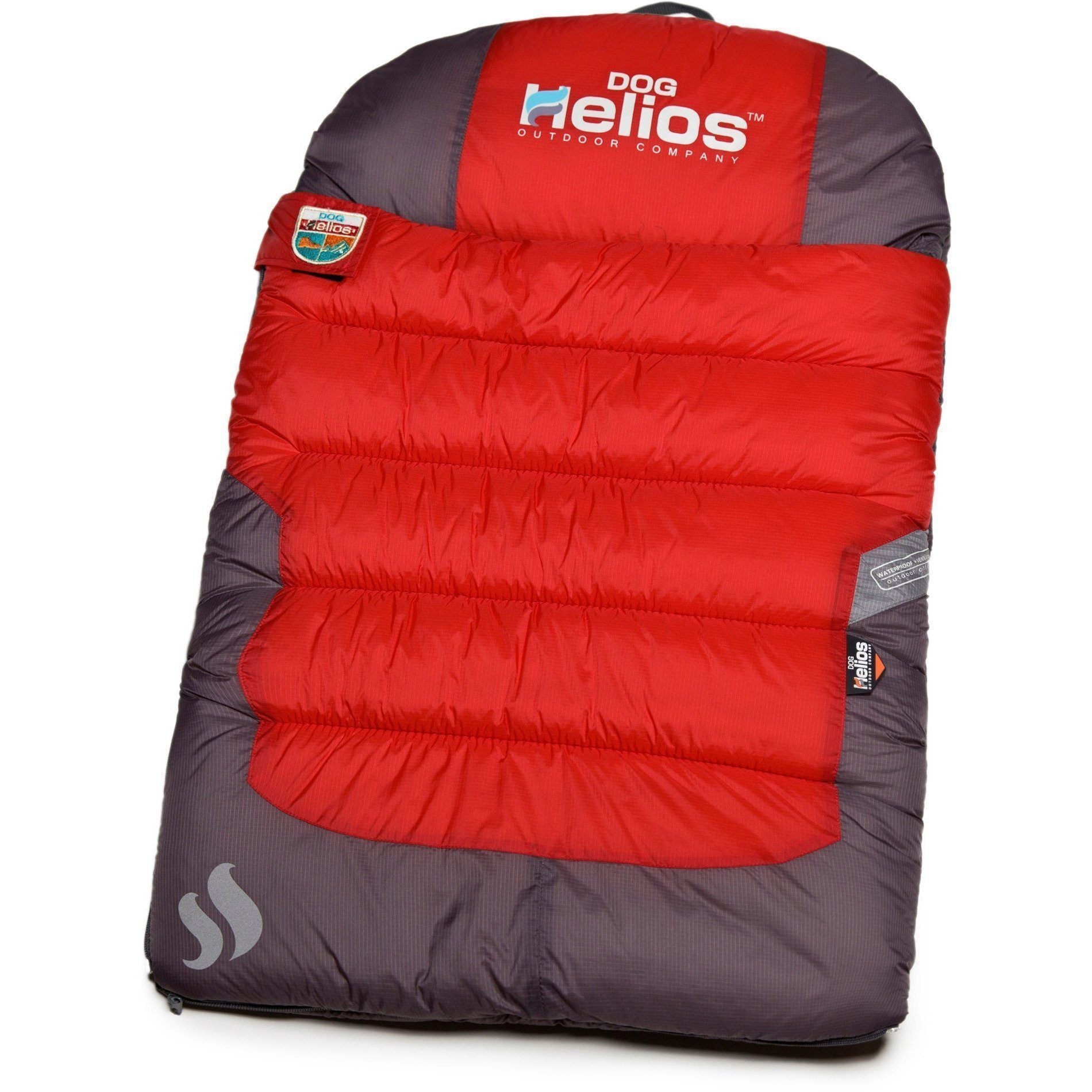 Dog Helios ® 'Trail-Barker' Multi-Surface Water-Resistant Travel Camping Dog Bed Red, Dark Grey