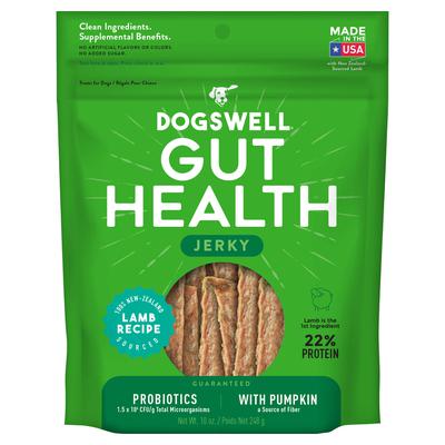 Dogswell Gut Health Jerky Dog Jerky Treats - Lamb–10 oz Bag