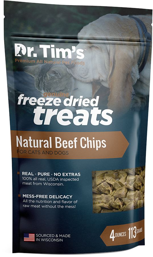Dr. Tim's Freeze Dried Natural Beef Chips Dog and Cat Treats