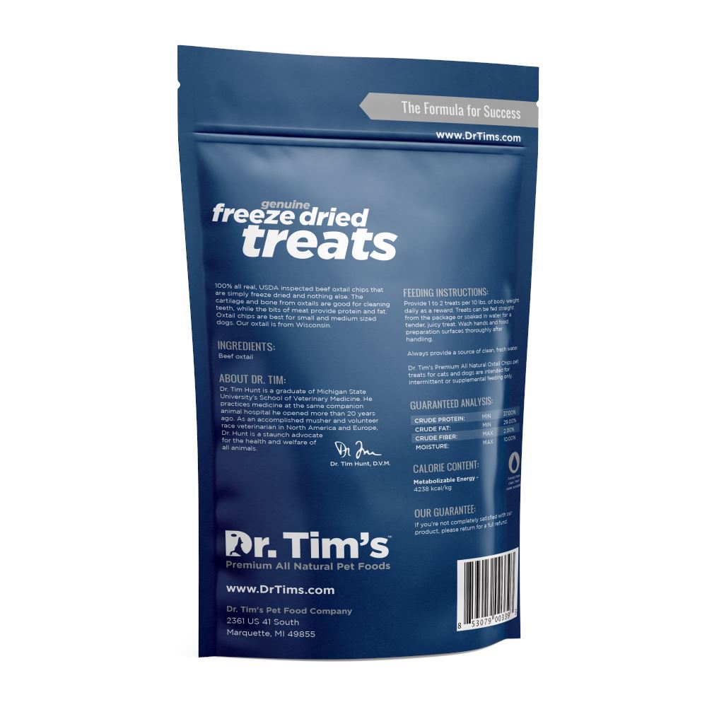 Dr. Tim's Freeze Dried Natural Oxtail Chips Dog and Cat Treats  