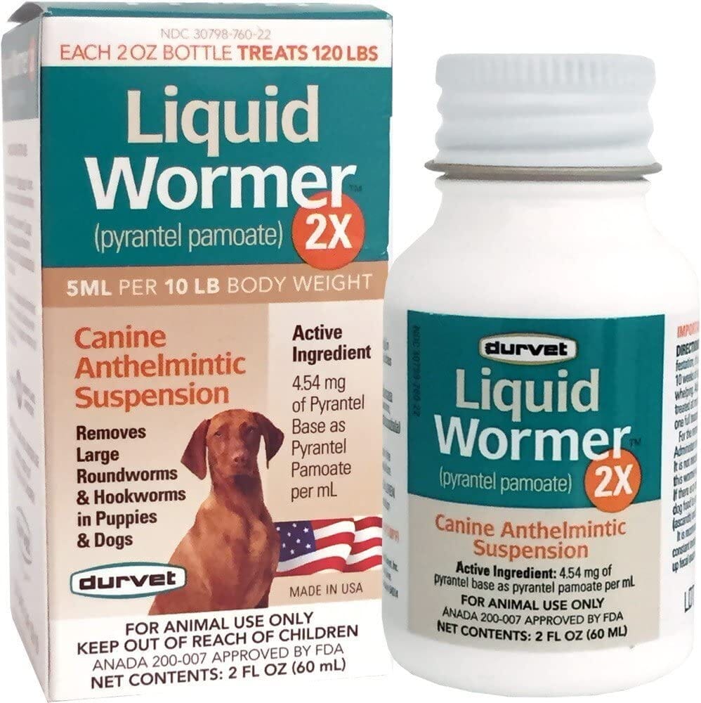 Durvet Liquid De-Wormer 2X for Dogs & Puppies - 2 Oz