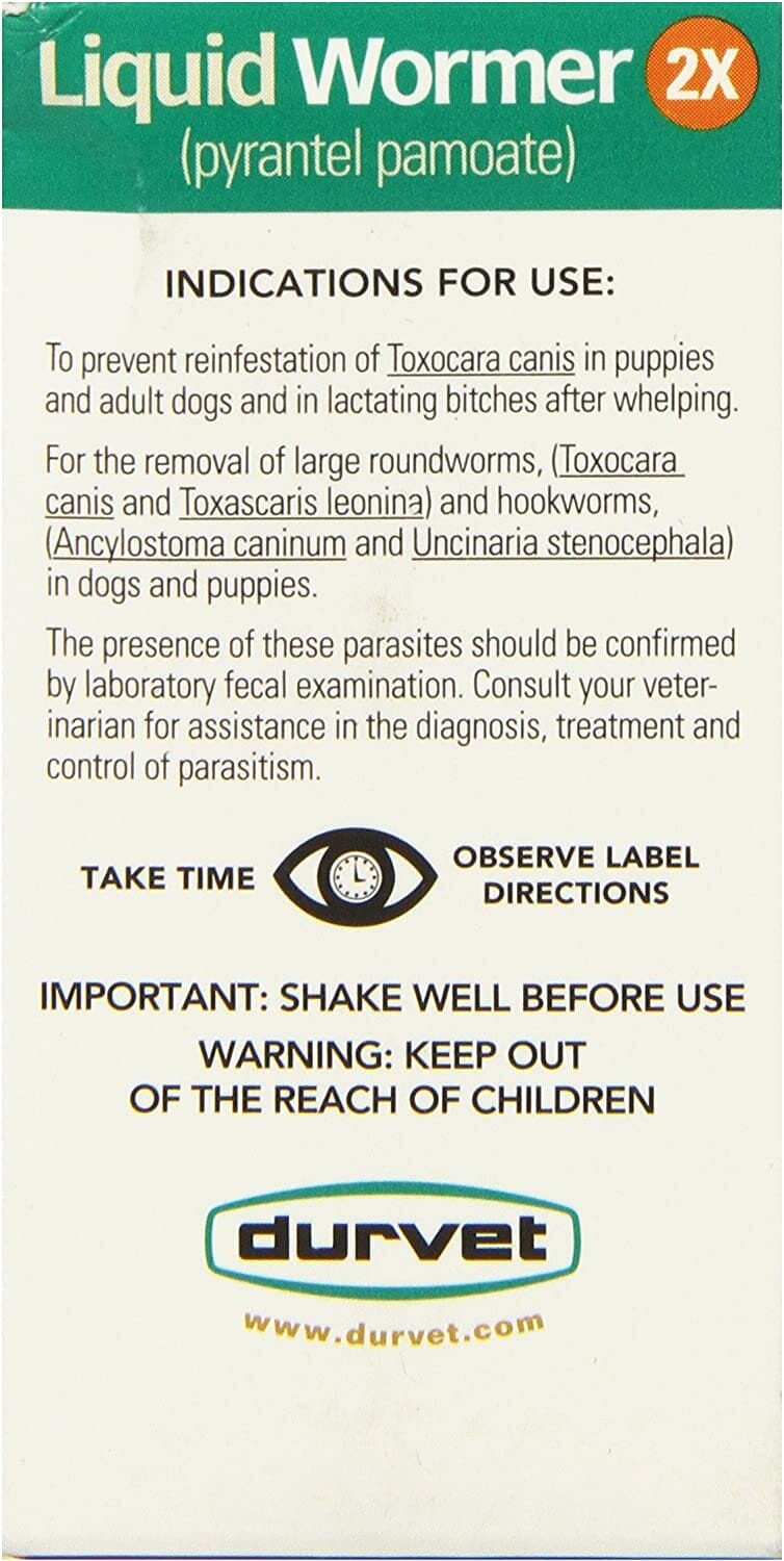 Durvet Liquid De-Wormer 2X for Dogs & Puppies - 2 Oz